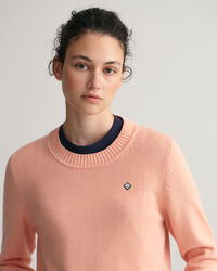 Pulover com decote redondo de algod&atilde;o Icon G