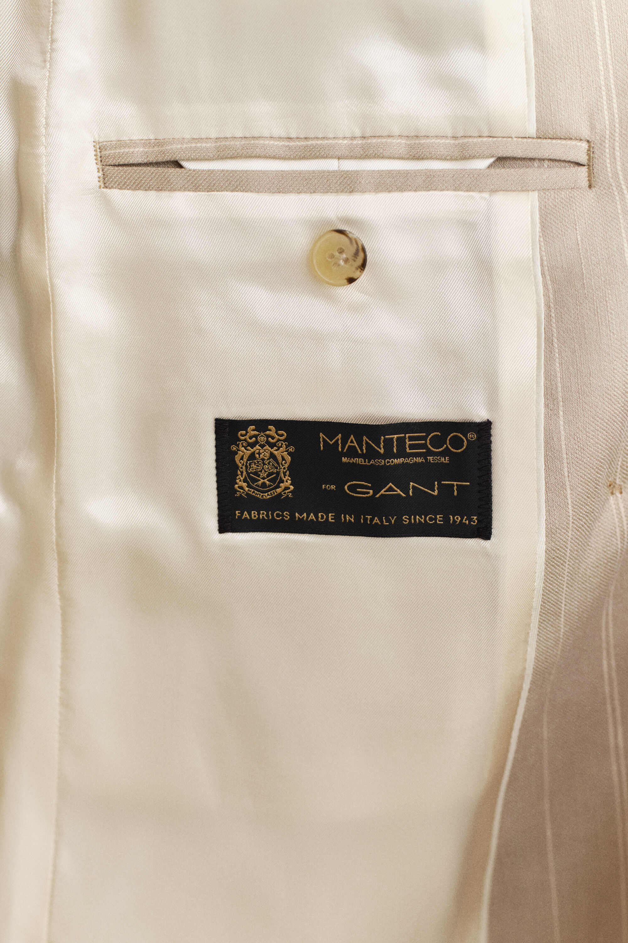 Blazer em mistura de linho Pinstripe