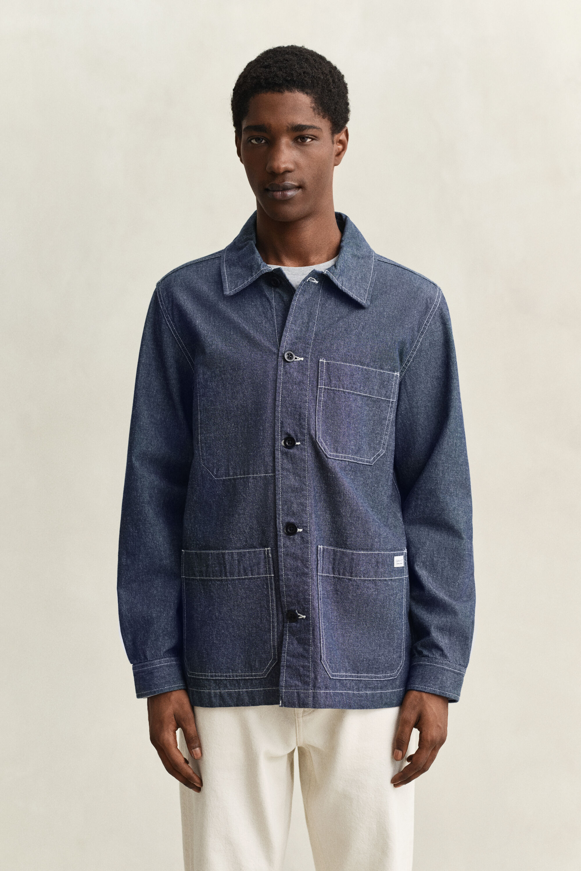Sobrecamisa em chambray