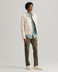 Calças chino em sarja slim fit Hallden