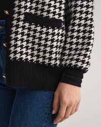 Casaco de malha oversized com padrão Houndstooth