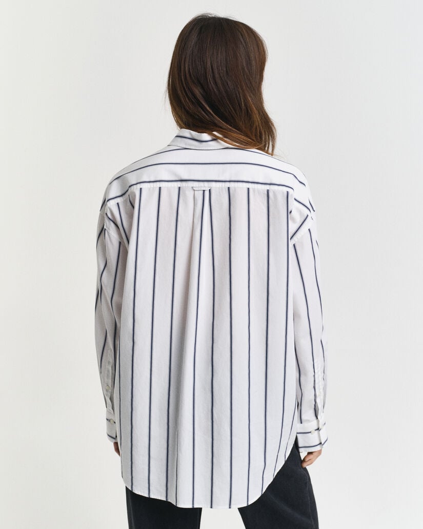 Camisa em popelina às riscas Classic oversized