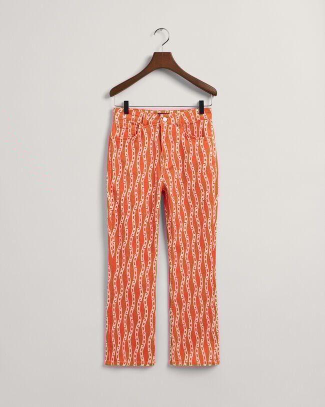 Cal&ccedil;as de ganga pelo tornozelo com estampado Chain