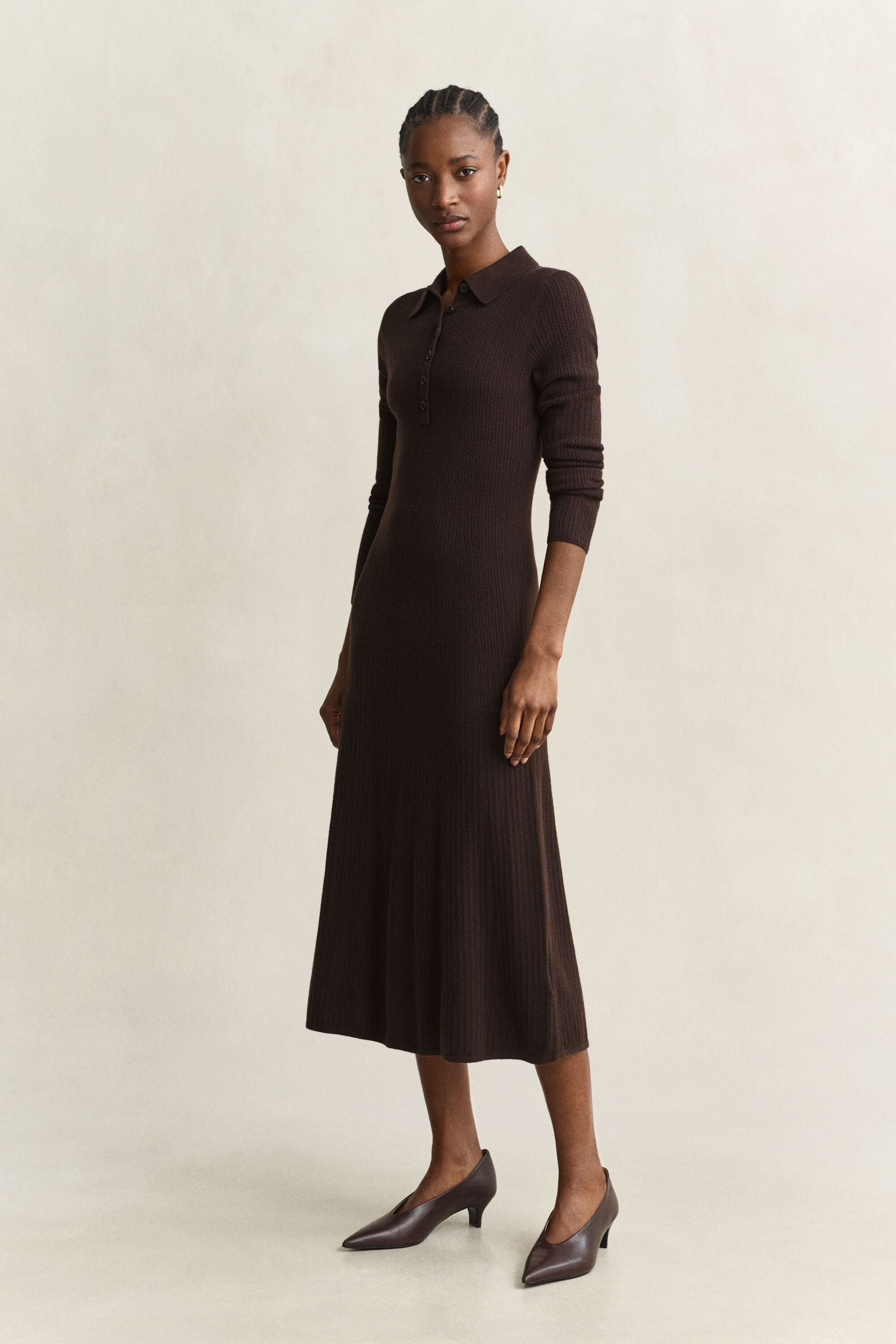 Vestido em malha entrançada
