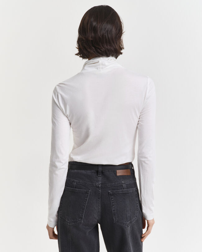 Top com gola alta em algodão leve