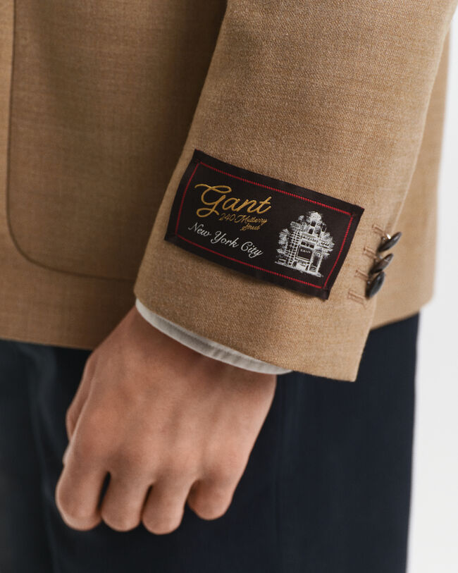 Blazer Club em flanela camel