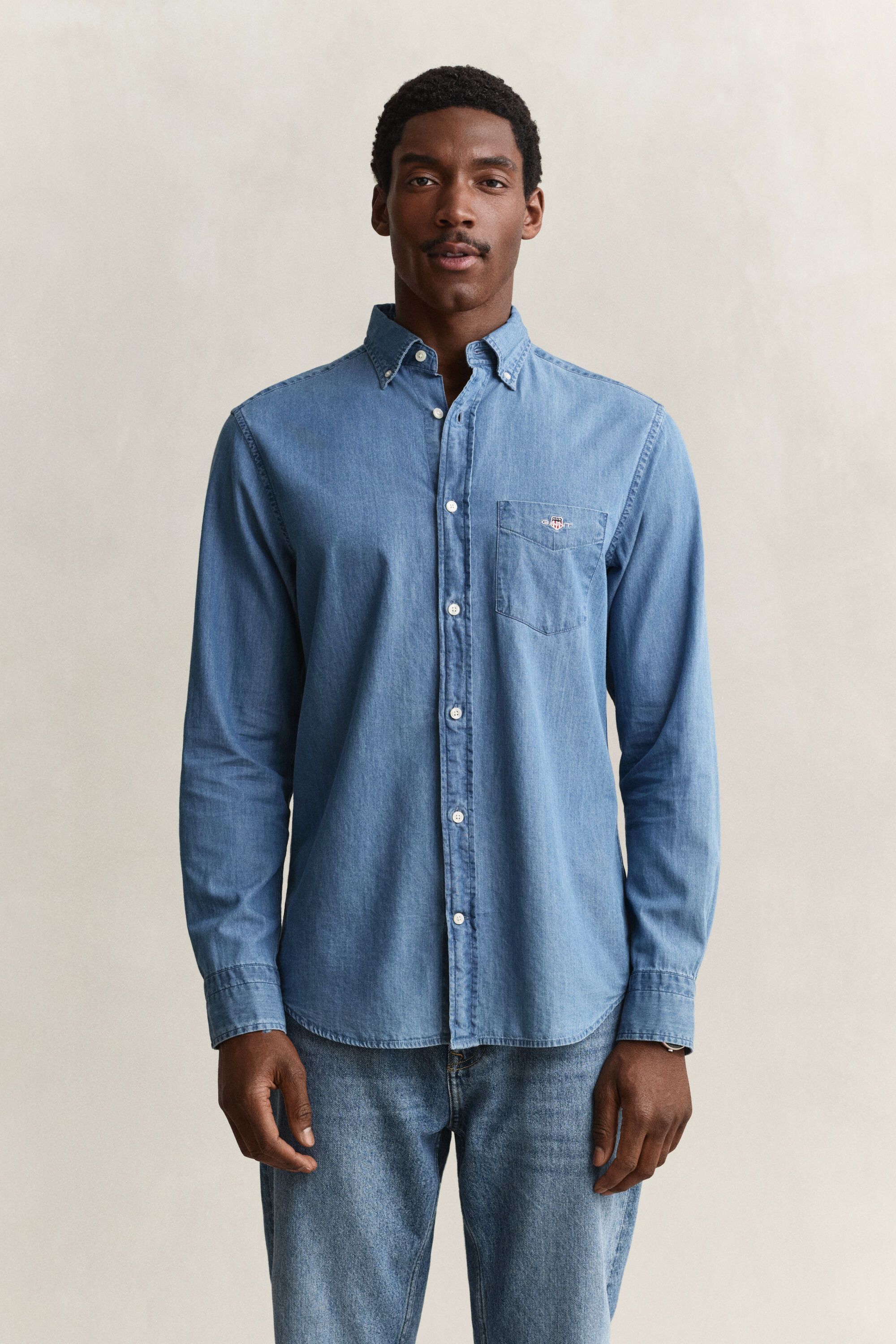 Camisa índigo regular fit