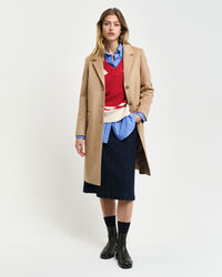 Sobretudo clássico em lã tailored fit