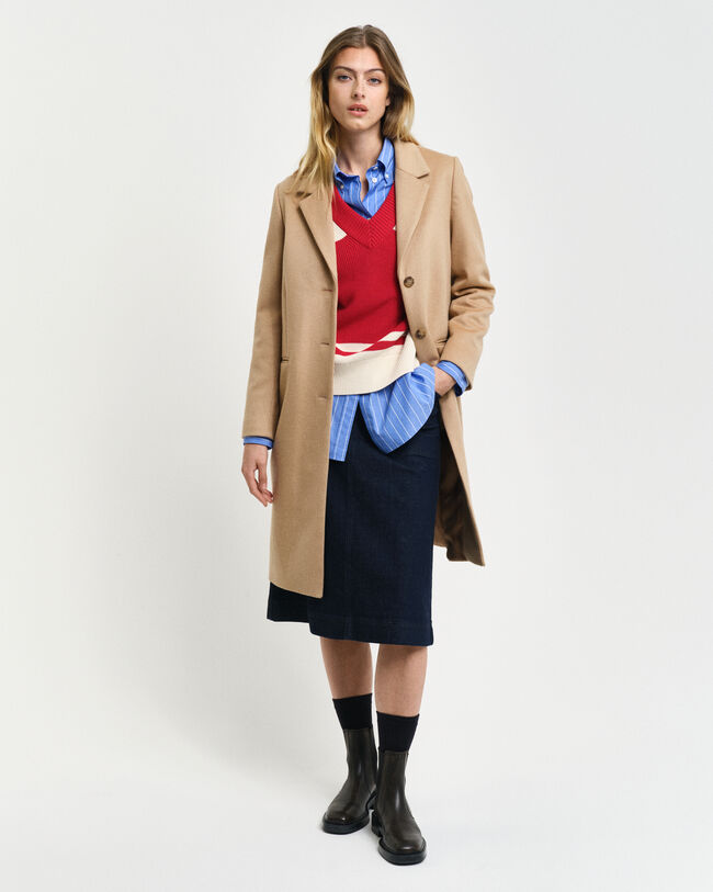 Sobretudo clássico em lã tailored fit