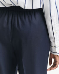 Calças pull-on em mistura de lã