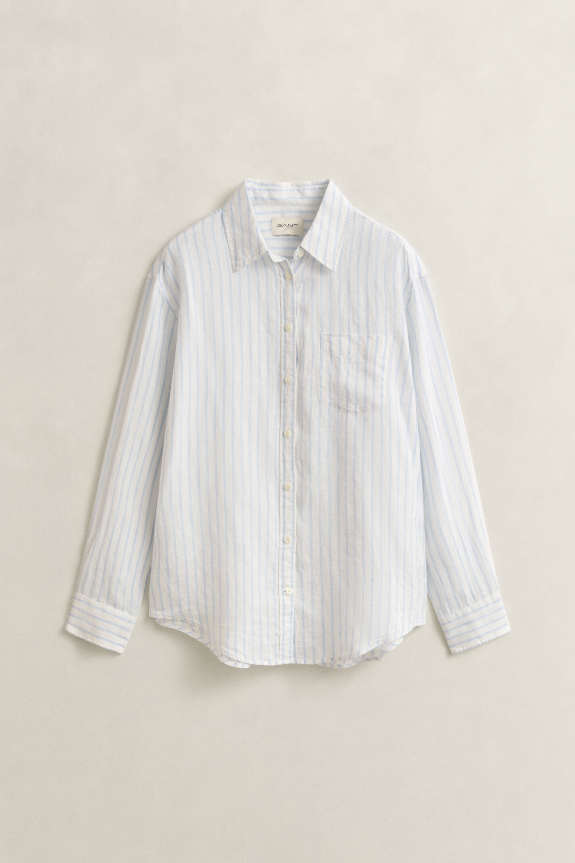 Camisa de linho às riscas relaxed fit