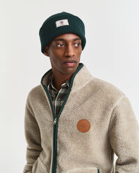 Gorro canelado em mistura de algodão