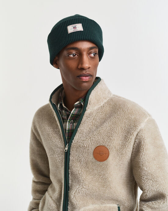 Gorro canelado em mistura de algodão