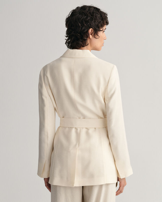 Blazer com cinto Fluid corte normal