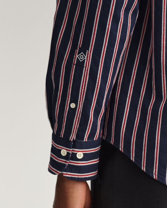 Camisa às riscas Dobby relaxed fit