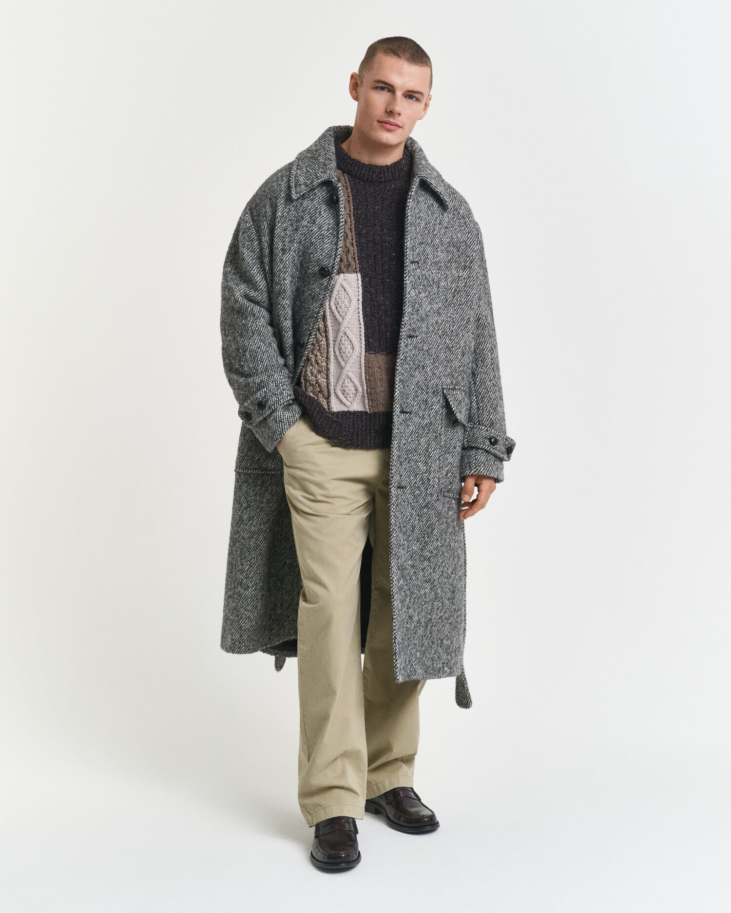 Sweatshirt com decote redondo Patchwork