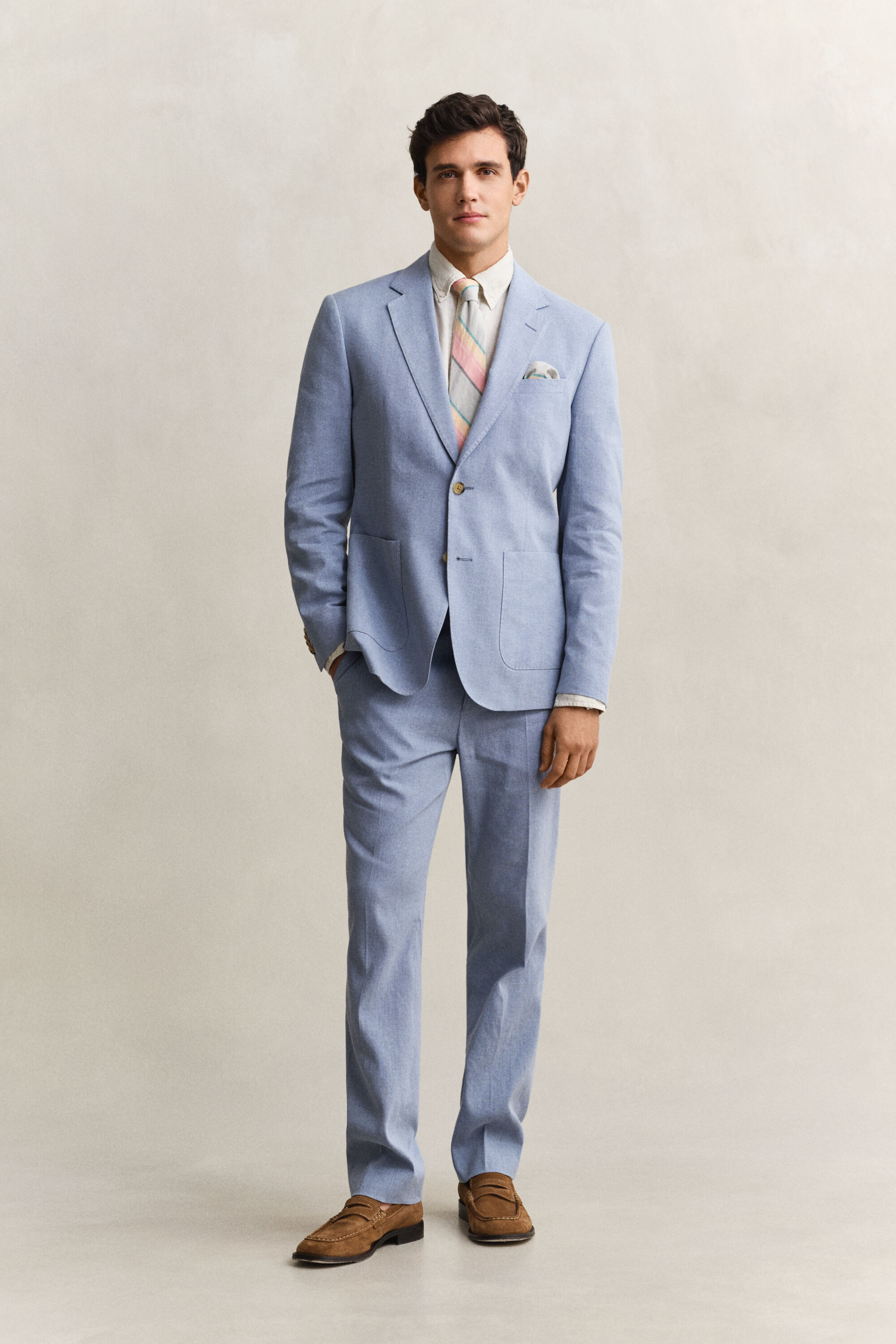 Casaco de fato em mistura de linho