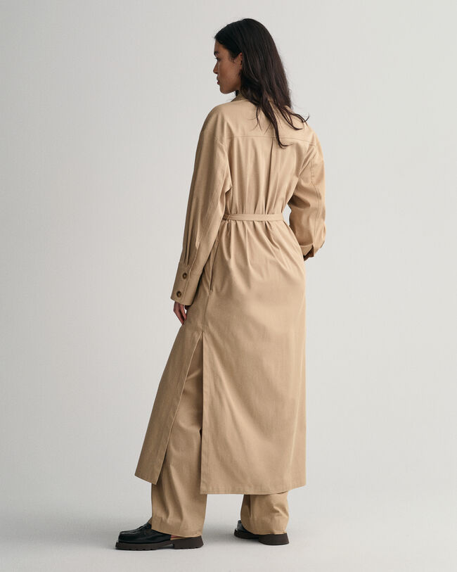 Sobretudo comprido estilo sobrecamisa