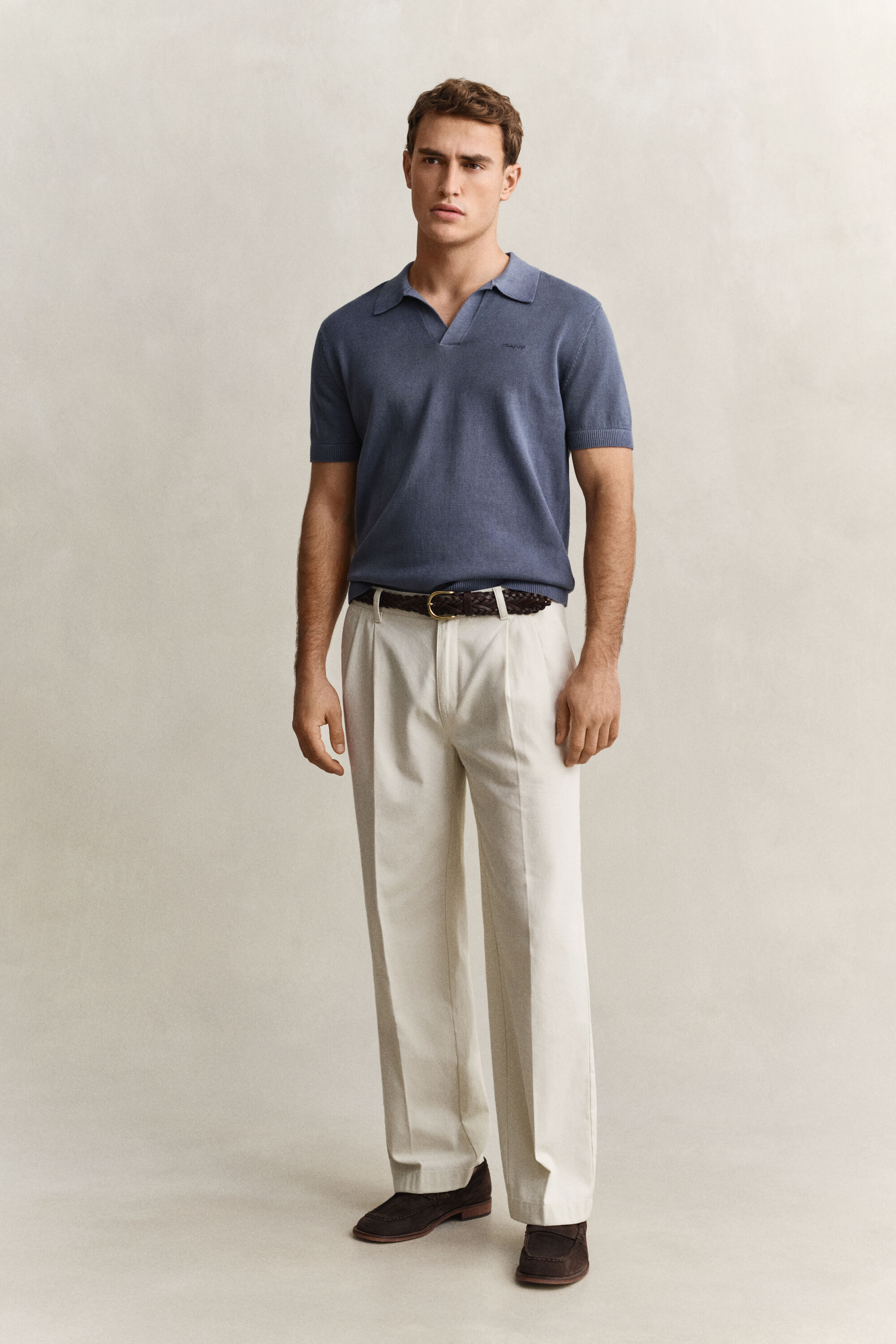 Camisola de malha tipo polo Sunfaded