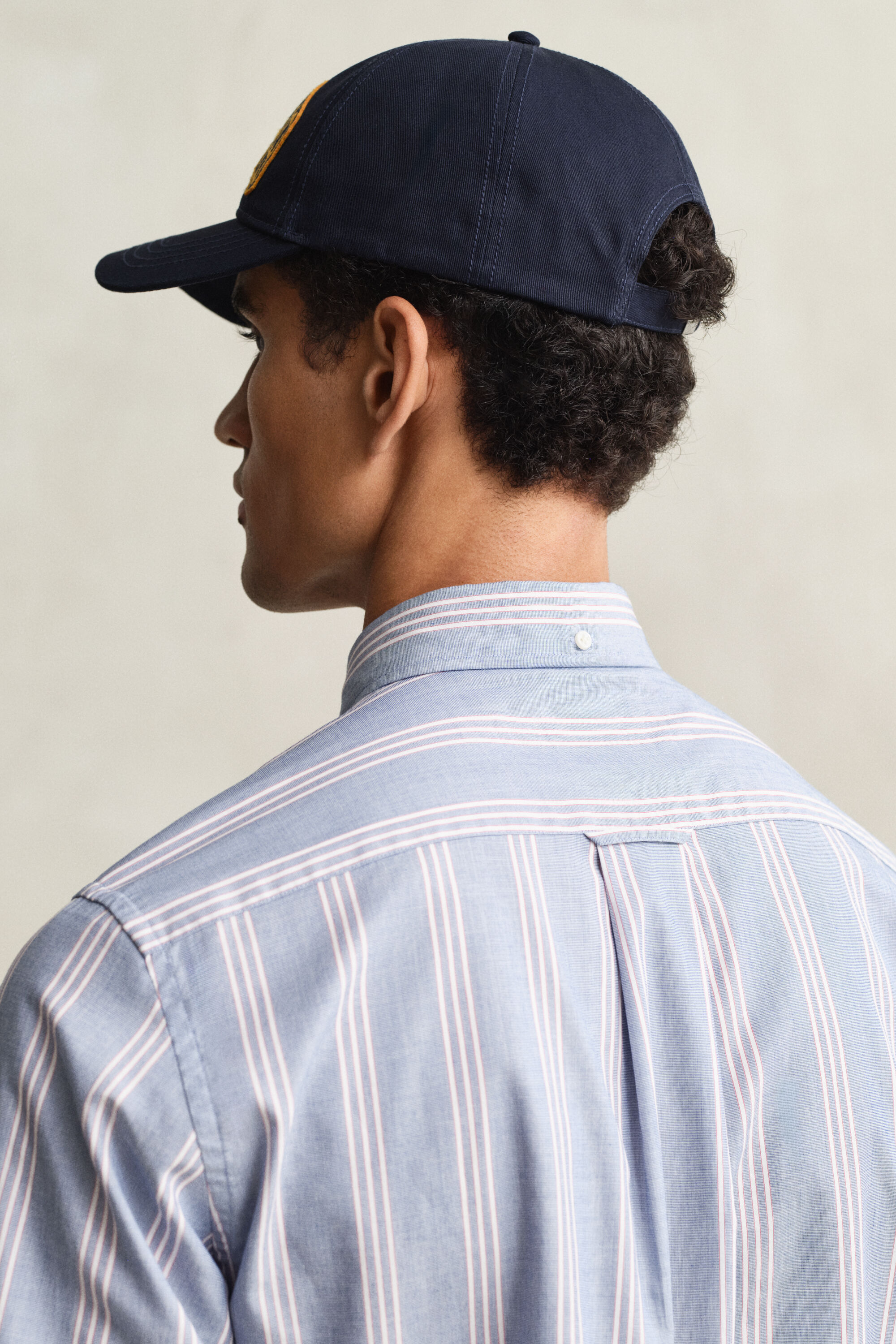 Camisa em popelina às riscas Fil-à-Fil regular fit