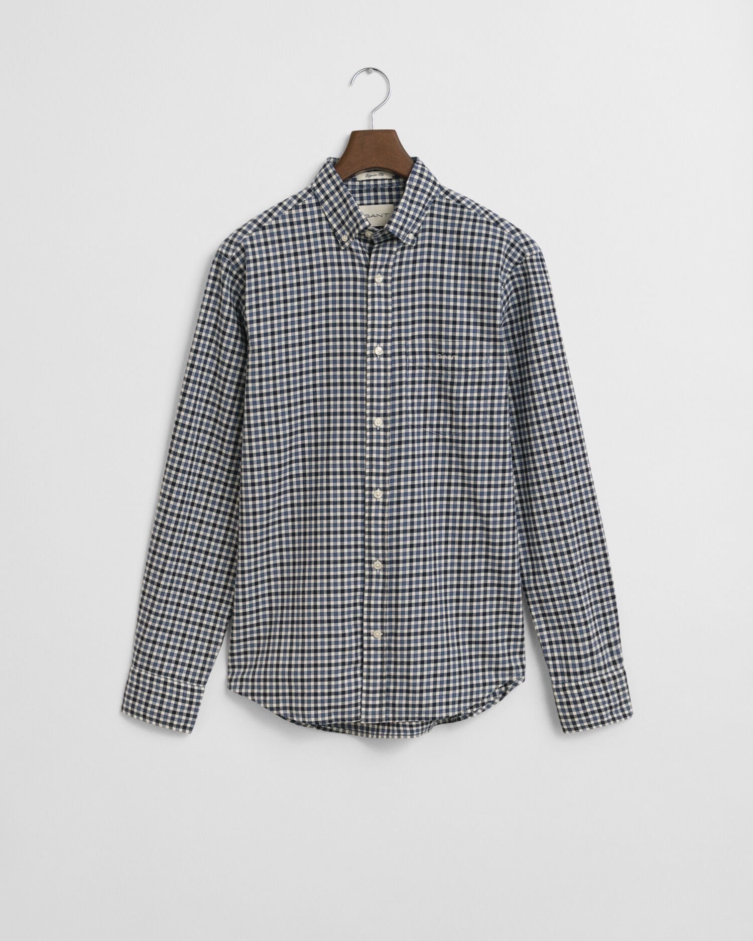 Camisa em sarja gingham regular fit