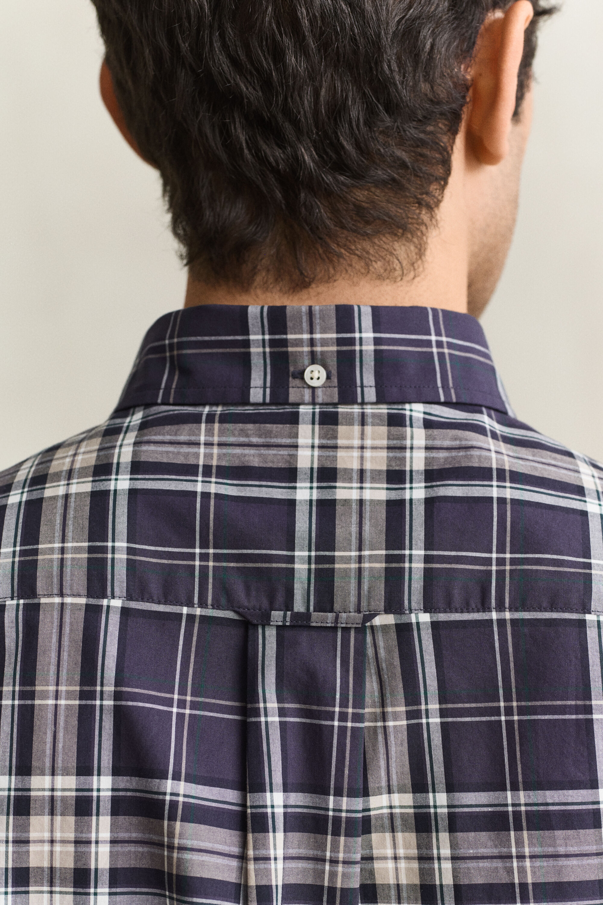 Camisa de popelina com padrão de xadrez