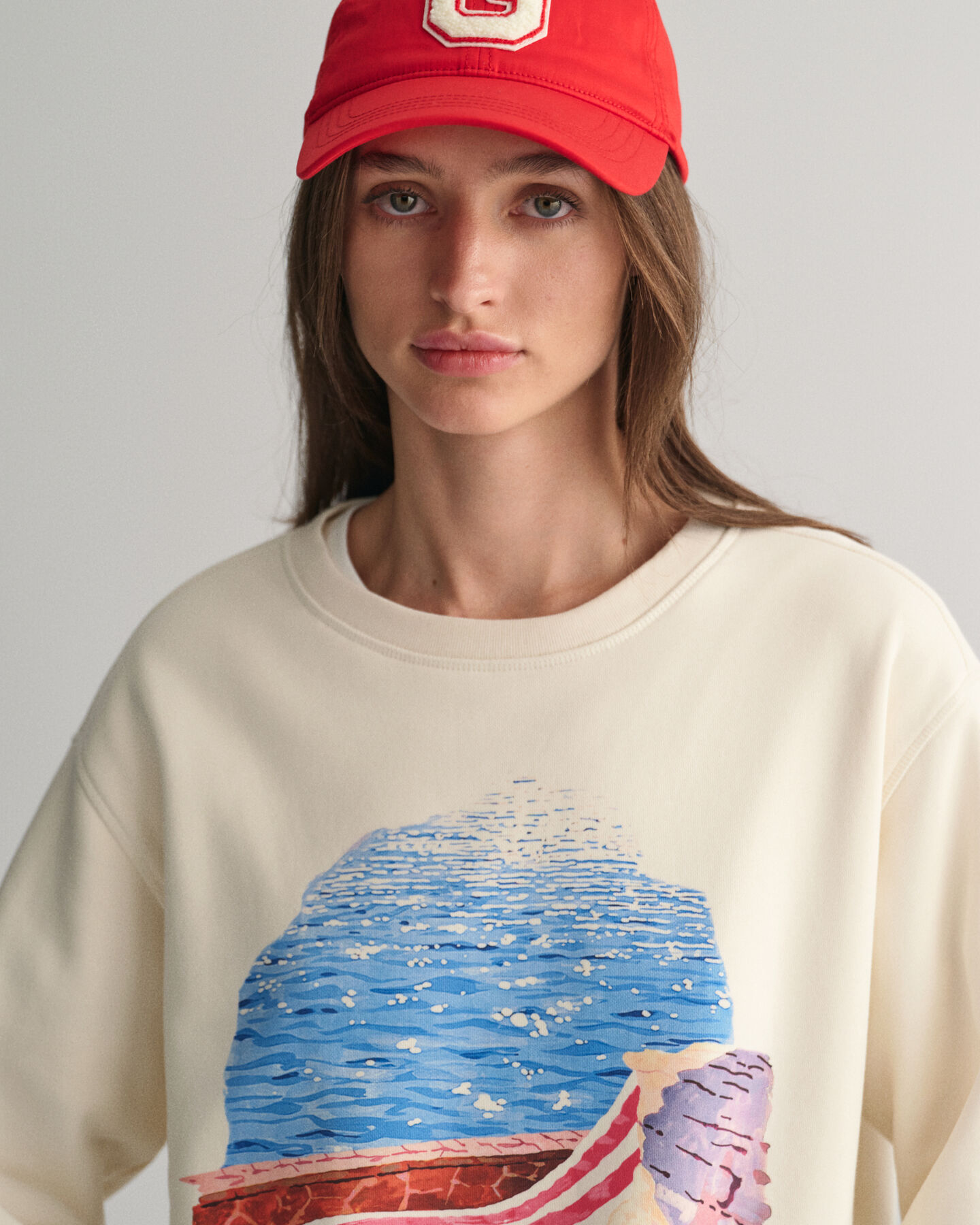 Sweatshirt com decote redondo Scenery Print