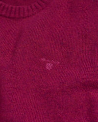 Pulover com decote redondo em l&atilde; escovada