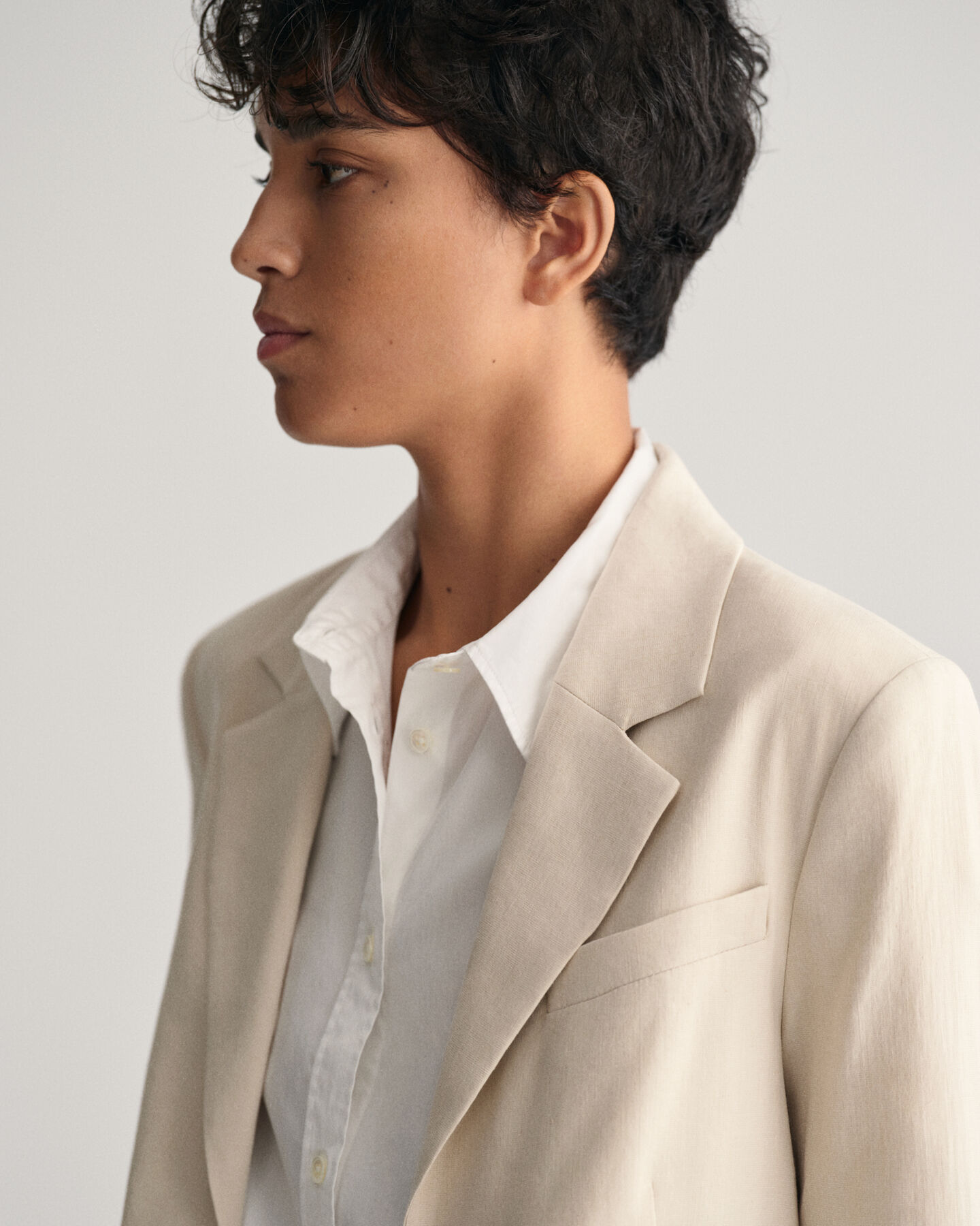 Blazer em linho com elastano regular fit