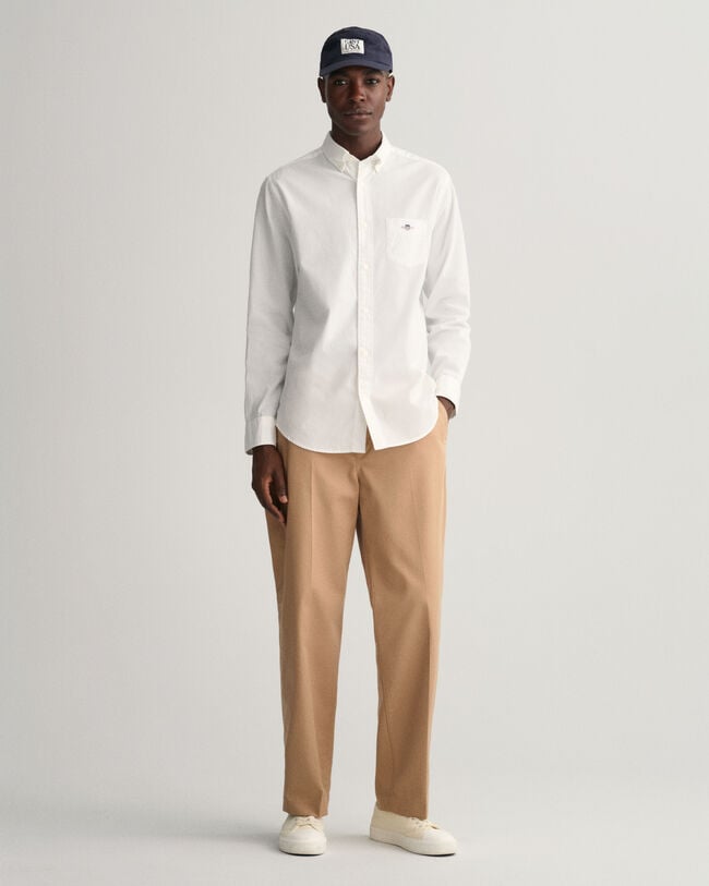 Camisa de linho e algod&atilde;o regular fit