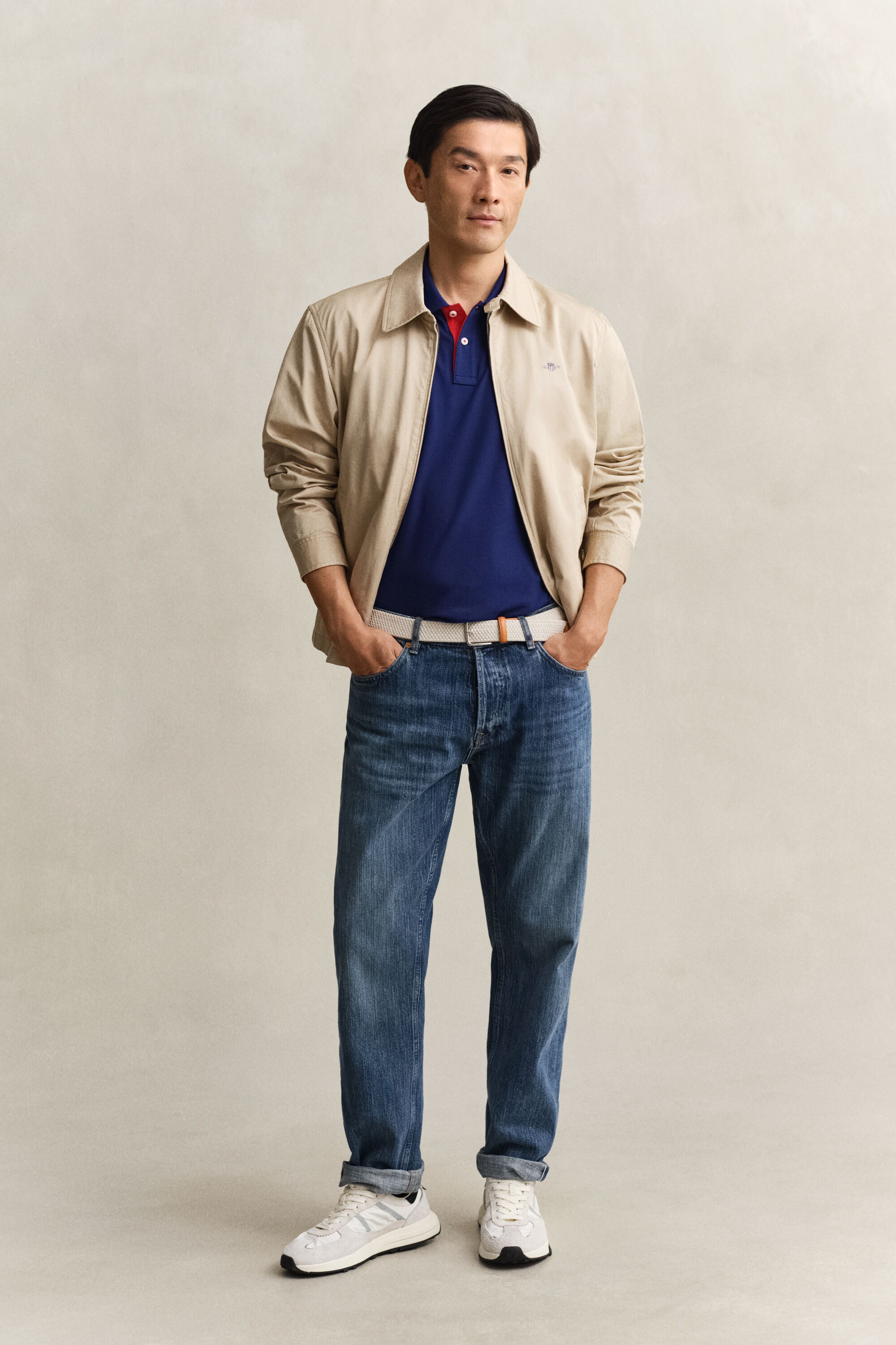 Polo em algodão piqué contrastante