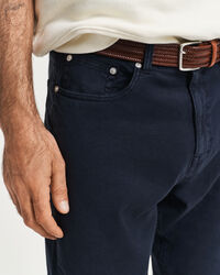 Calças de ganga em linho e algodão regular fit