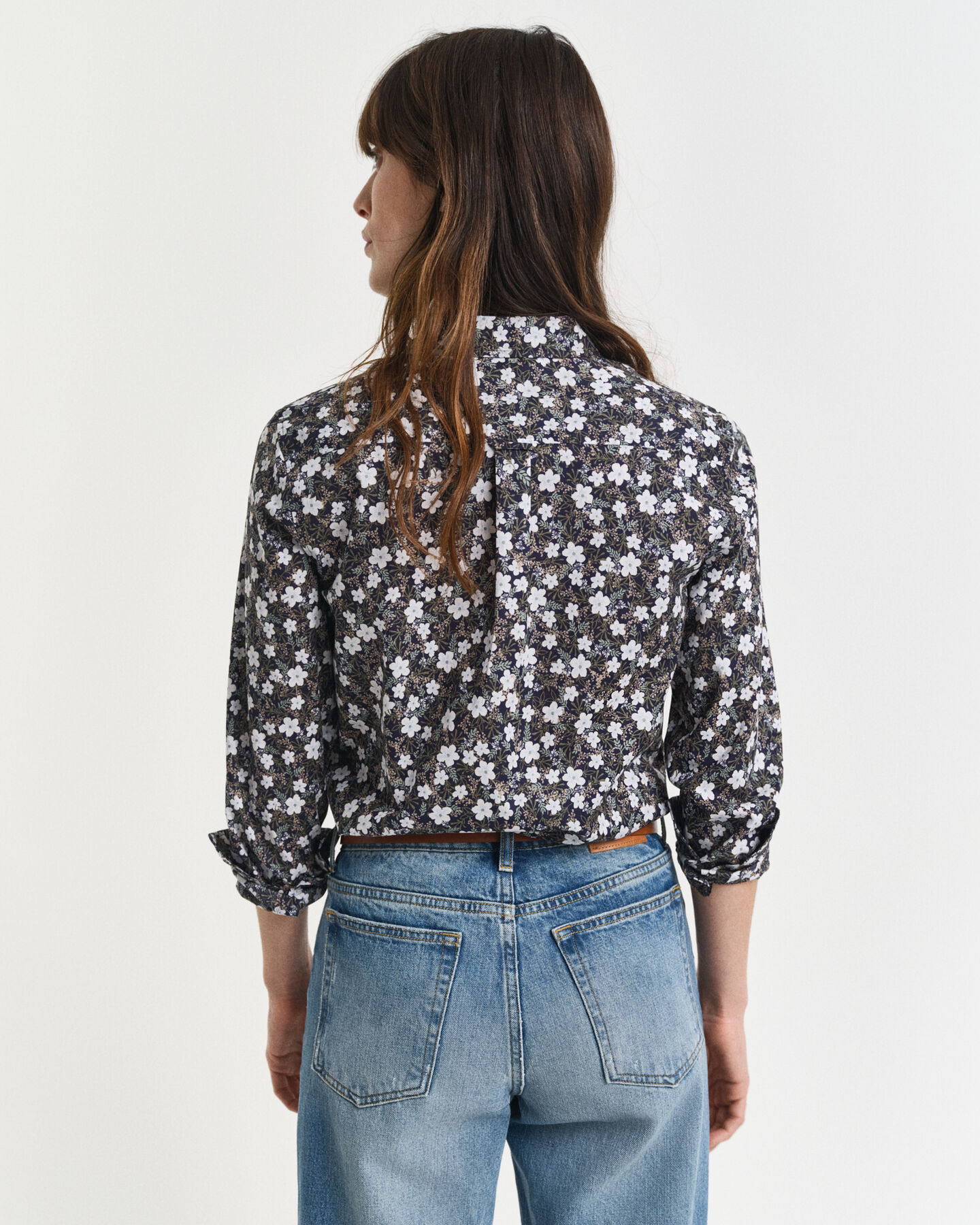 Camisa em voile de algodão com estampado Floral regular fit