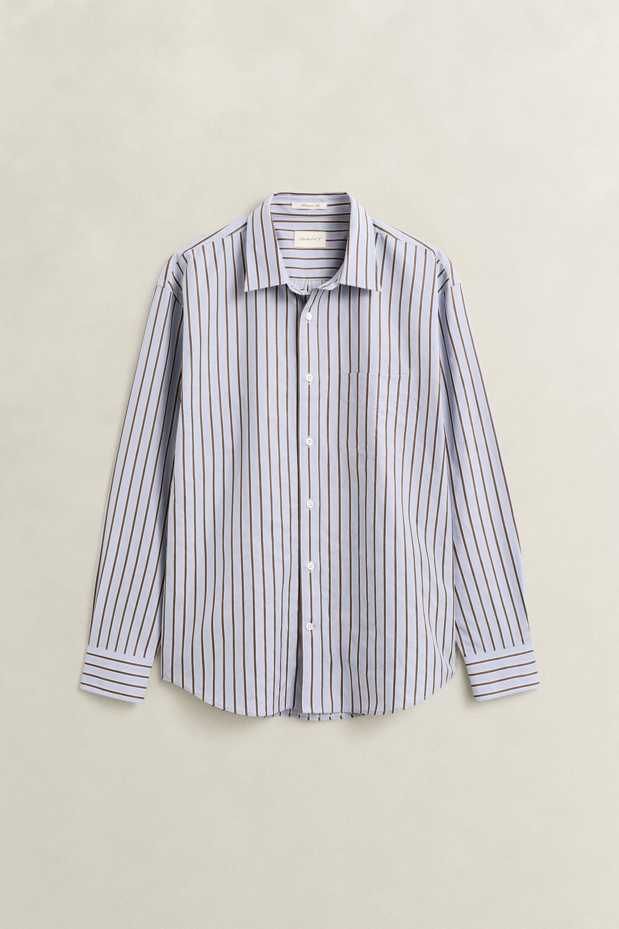 Camisa em tecido Dobby às riscas