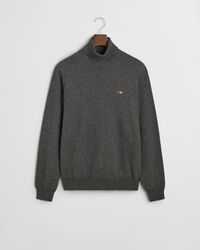 Camisola de gola alta em lã e algodão