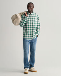 Camisa Oxford axadrezada regular fit