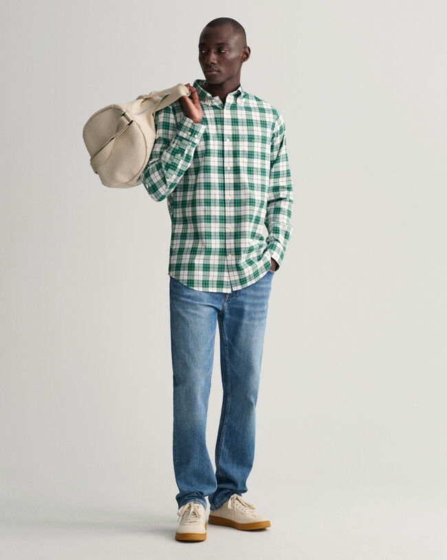 Camisa Oxford axadrezada regular fit