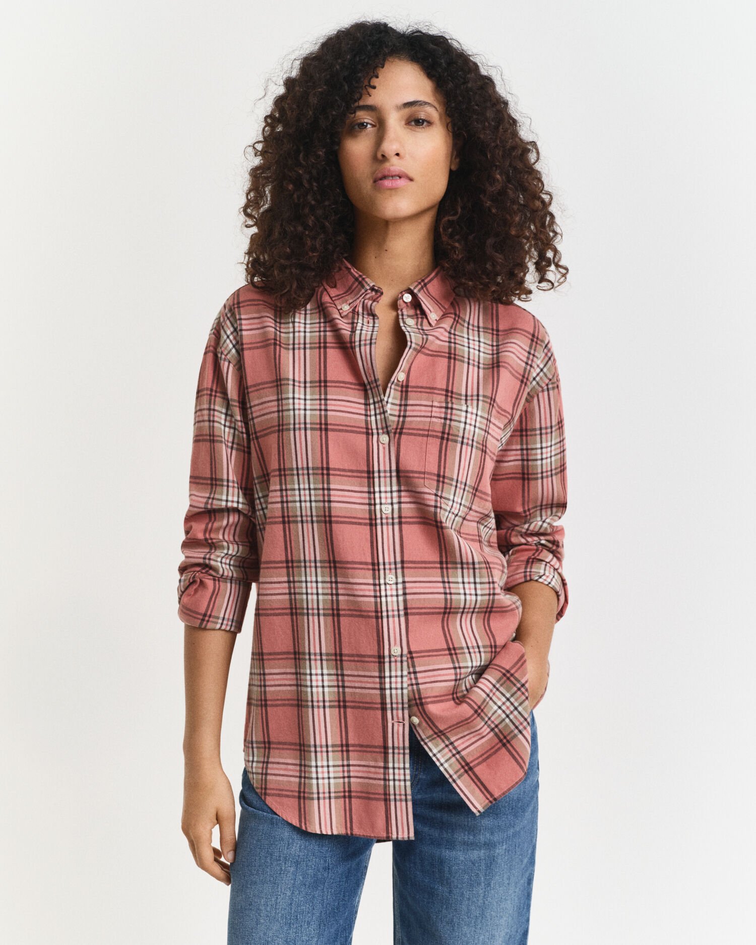 Camisa de flanela com padrão de xadrez relaxed fit