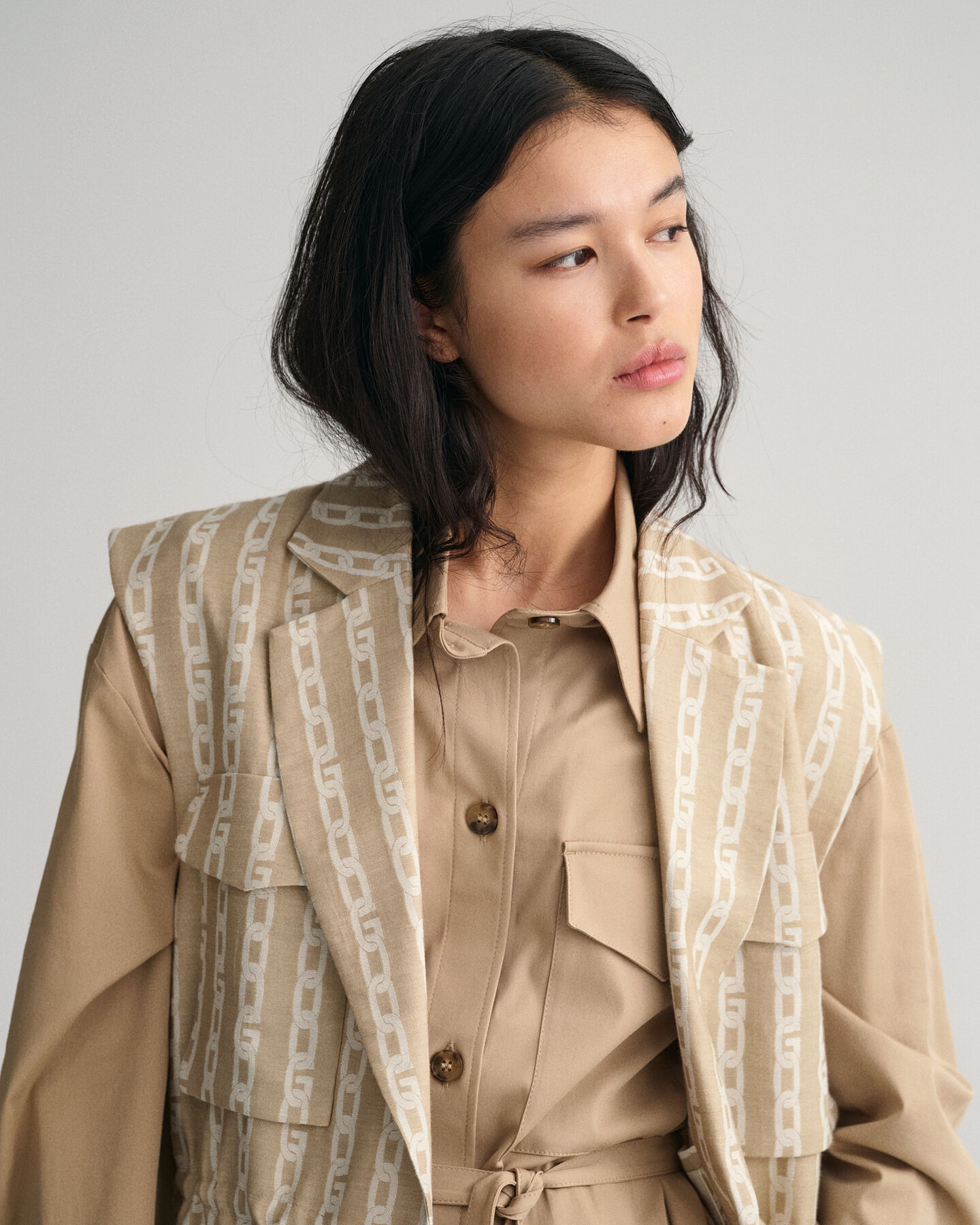 Colete em jacquard Chain