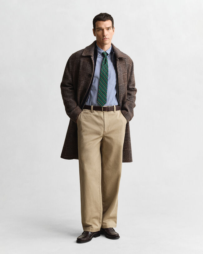 Camisa em popelina às riscas Classic regular fit