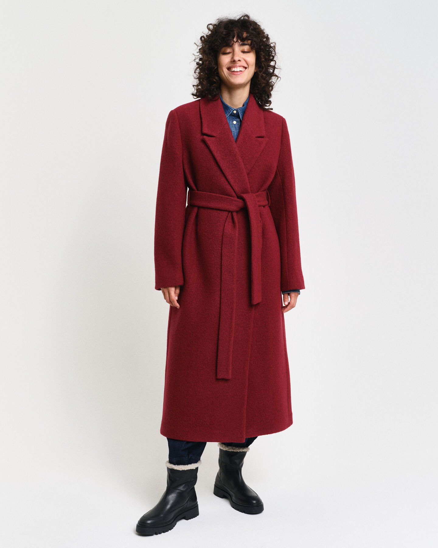 Sobretudo de trespasse texturizado