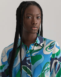 Camisa de seda de algodão com padrão paisley regular fit