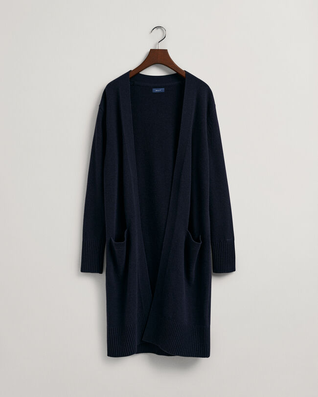 Casaco de malha comprido em l&atilde;