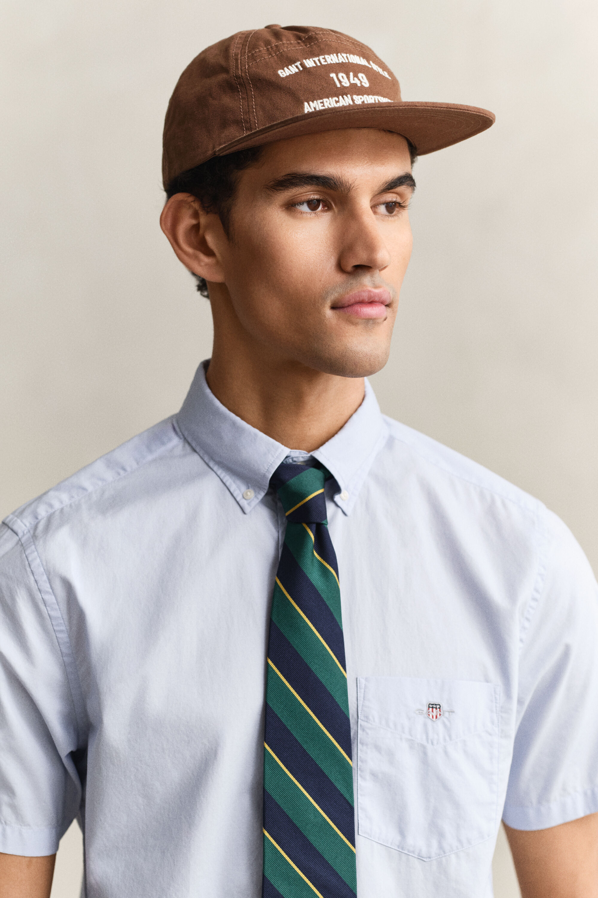 Camisa de manga curta em popelina Classic