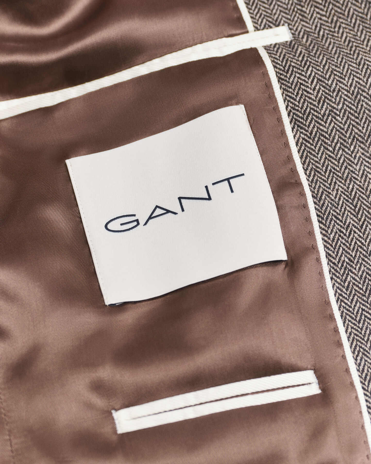 Casaco de fato em flanela com padrão espinha de peixe slim fit