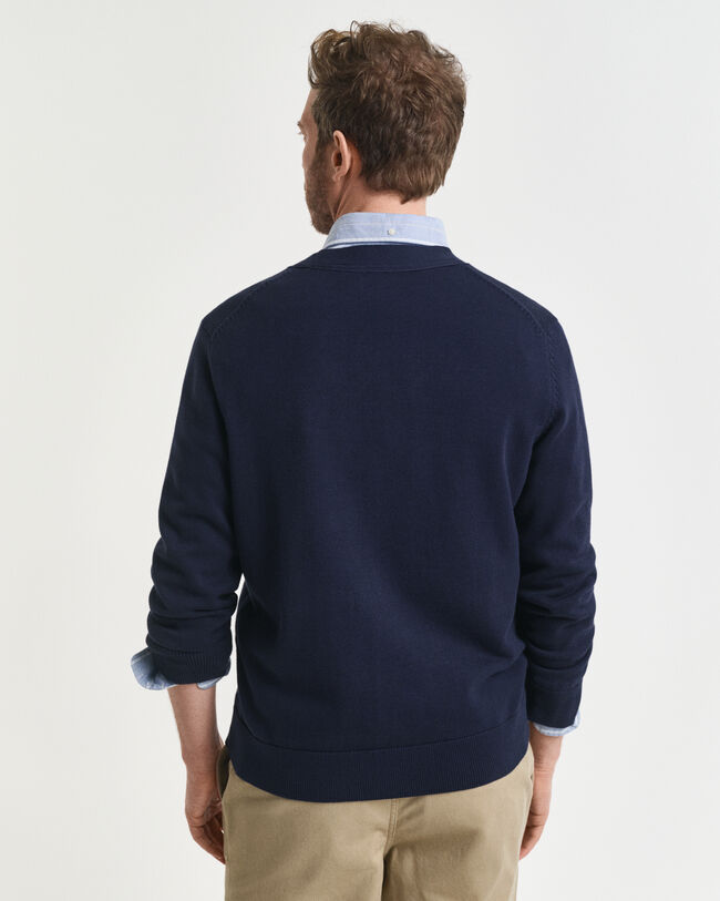 Casaco de malha de algodão informal