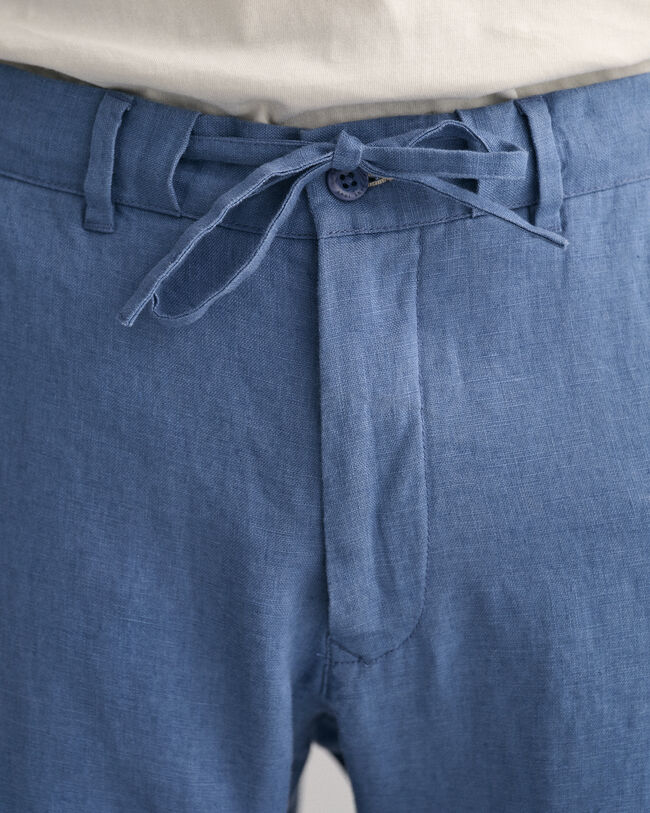 Calças de linho com cordão relaxed fit