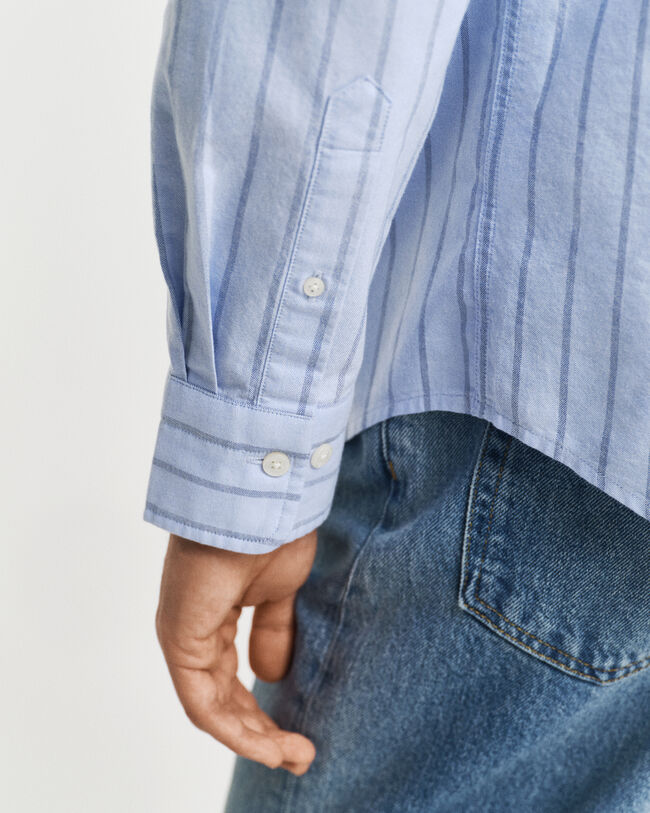 Camisa Oxford clássica às riscas regular fit