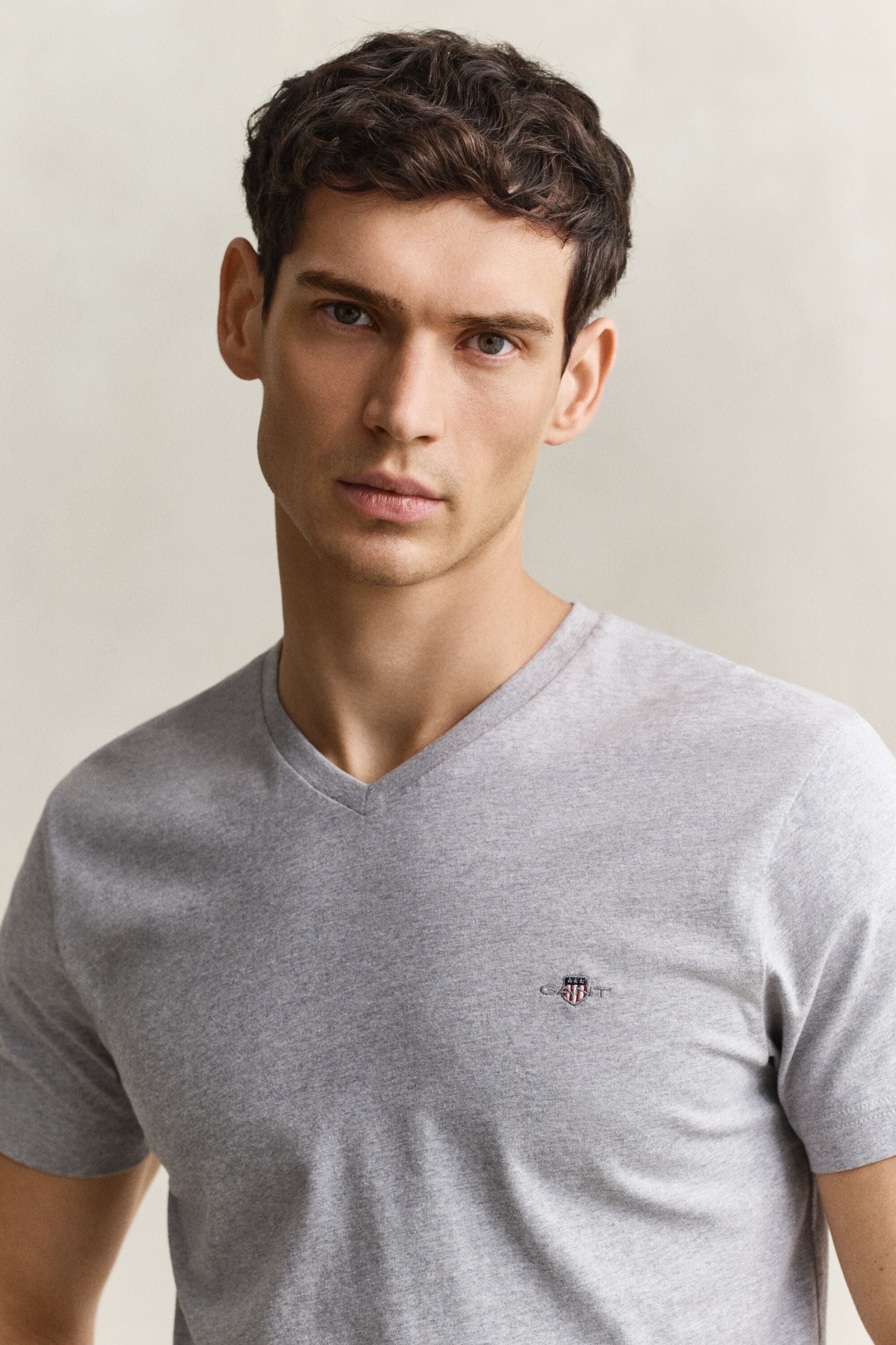 T-shirt com decote em V Shield