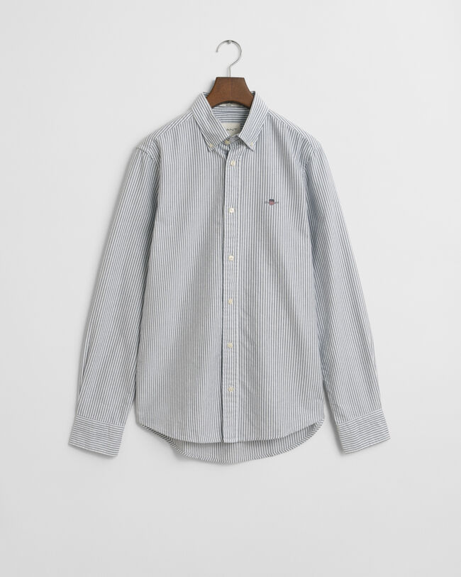 Camisa Oxford clássica com riscas finas slim fit